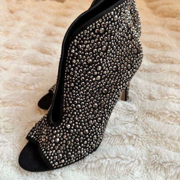 INC International Concepts Black BLING Rhinestone Booties Women’s Size 7 - Picture 5 of 12